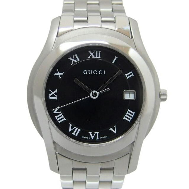 GUCCI グッチ/Gクラス/ブラック文字盤デイトウォッチ/クォーツ/YA055302(5500M)//11616429/ABランク/04