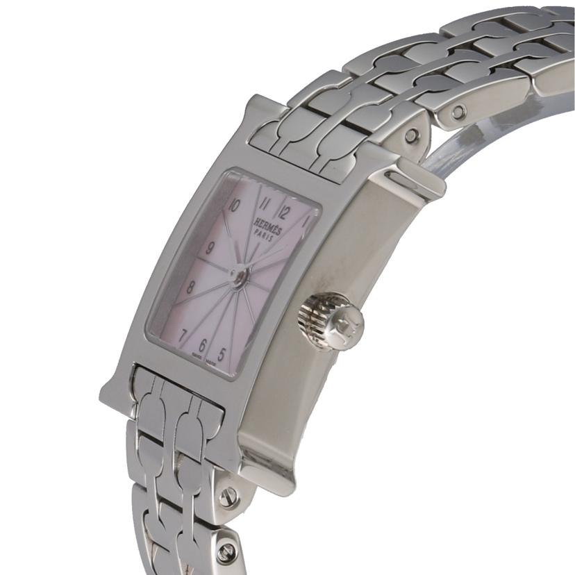HERMES エルメス/Hウォッチ・ミニ・ピンクシェル/レディース/クオーツ/HH1.110.214//264****/SAランク/75