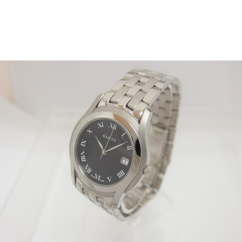 GUCCI グッチ/Gクラス/ブラック文字盤/デイトウォッチ/クォーツ/YA055302(5500M)//017****/ABランク/04