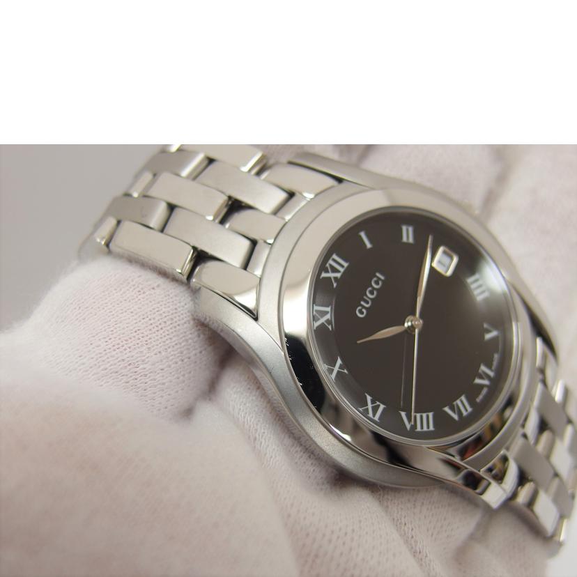 GUCCI グッチ/Gクラス/ブラック文字盤/デイトウォッチ/クォーツ/YA055302(5500M)//017****/ABランク/04