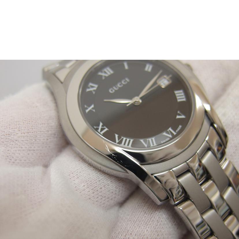 GUCCI グッチ/Gクラス/ブラック文字盤/デイトウォッチ/クォーツ/YA055302(5500M)//017****/ABランク/04