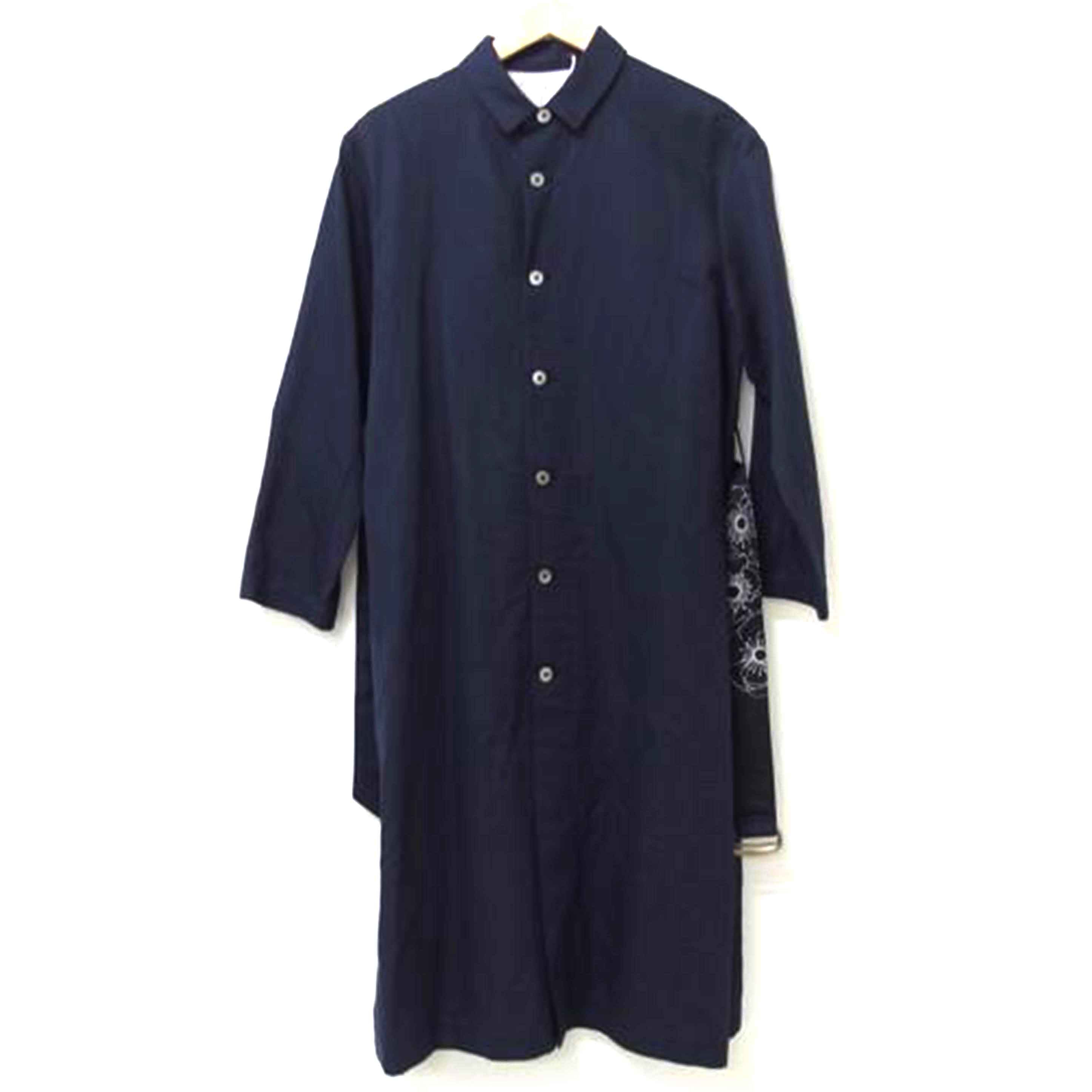 Pallas Palace/Pallas Palace 綿麻 ステンカラー コート インディゴ ネイビー サイズ0/TFCO2520A//Aランク/83