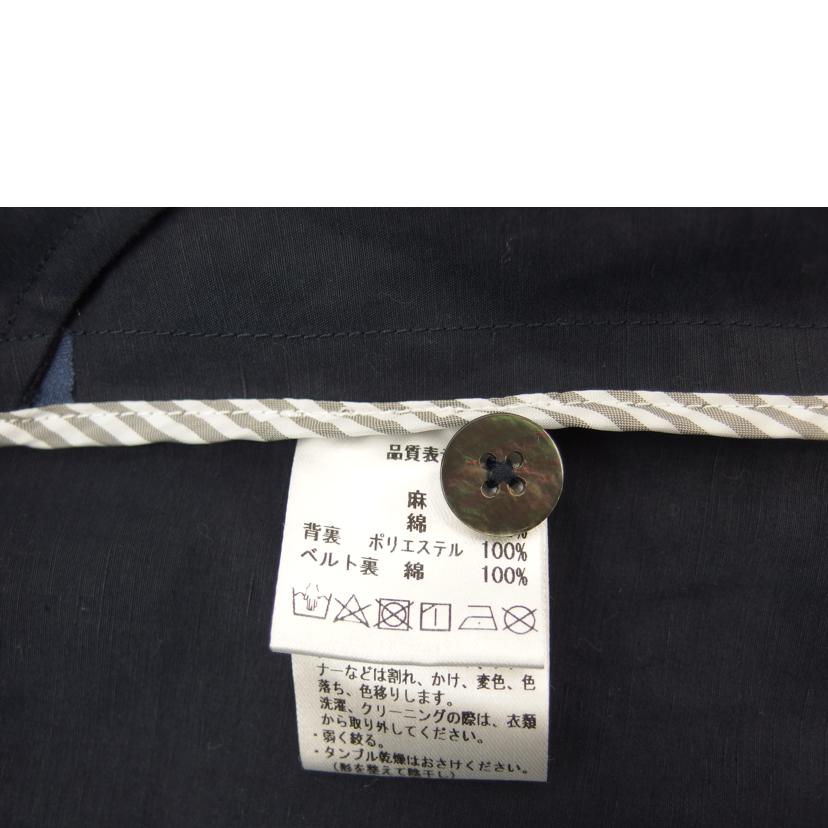 Pallas Palace/Pallas Palace 綿麻 ステンカラー コート インディゴ ネイビー サイズ0/TFCO2520A//Aランク/83