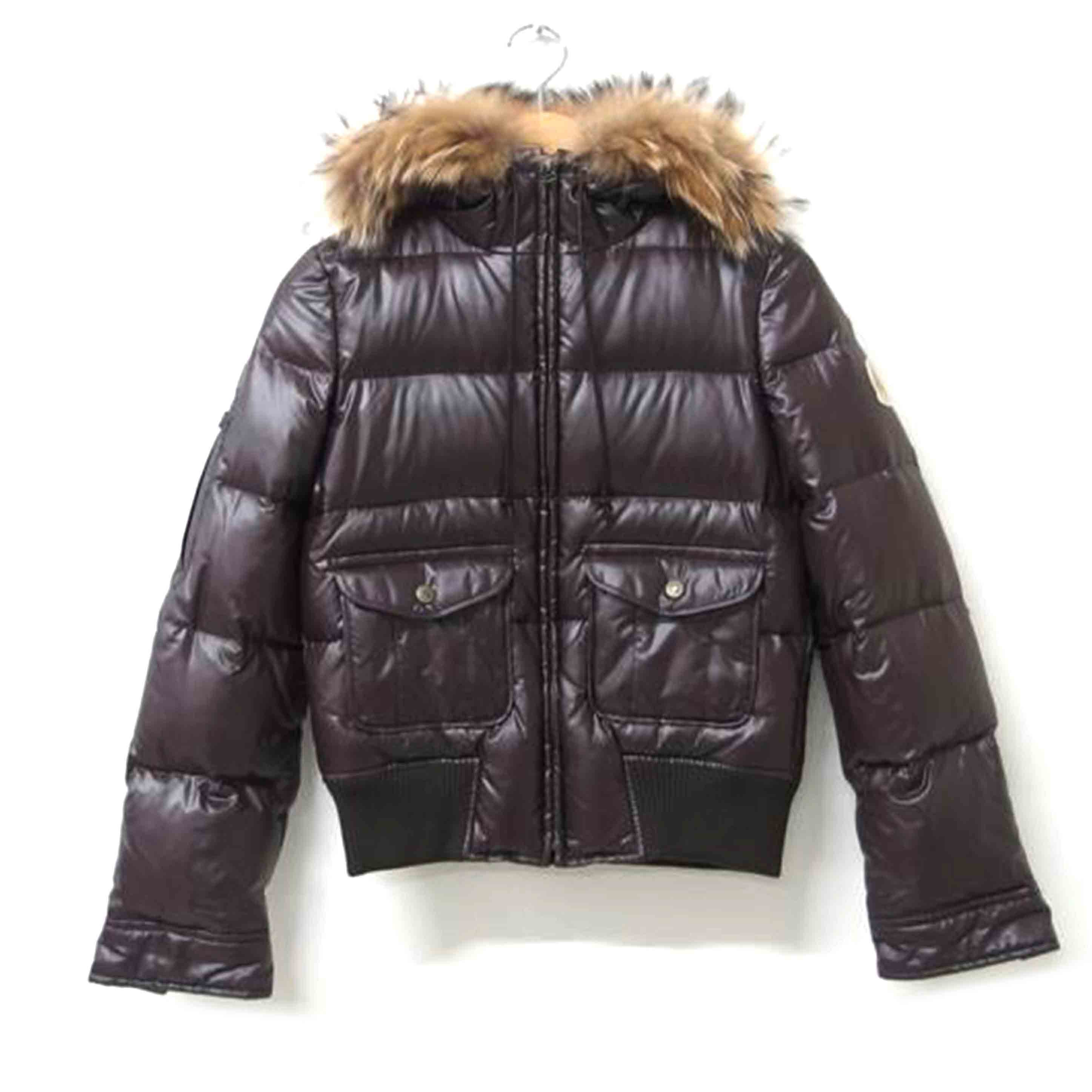 BURBERRY B/L/BURBERRY B/L ノバチェック ショートダウンジャケット ラクーンファー・エンブレム 付き ブラウン サイズ38/FCF16-630-56//ABランク/83