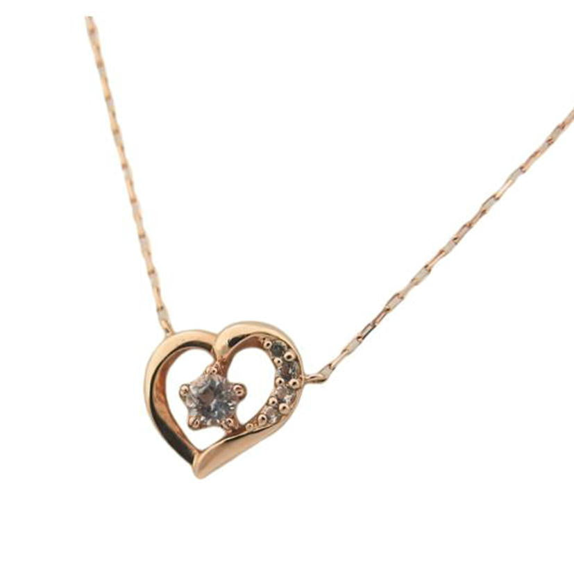 4℃ ヨンドシー/K10ジルコニア/ハートデザインネックレス/1.4g//ABランク/04
