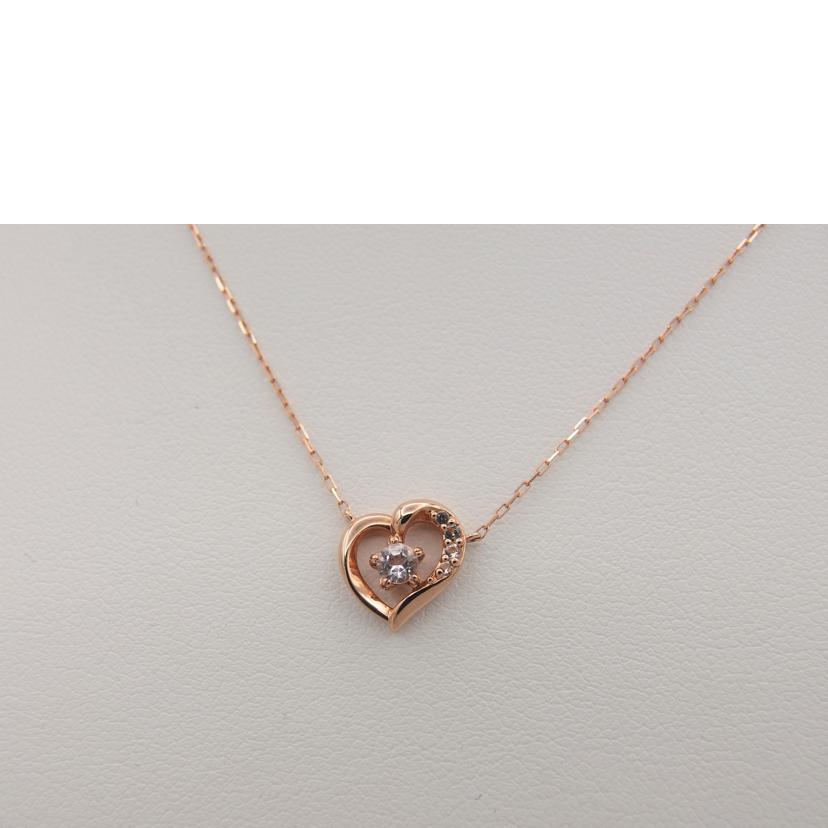 4℃ ヨンドシー/K10ジルコニア/ハートデザインネックレス/1.4g//ABランク/04