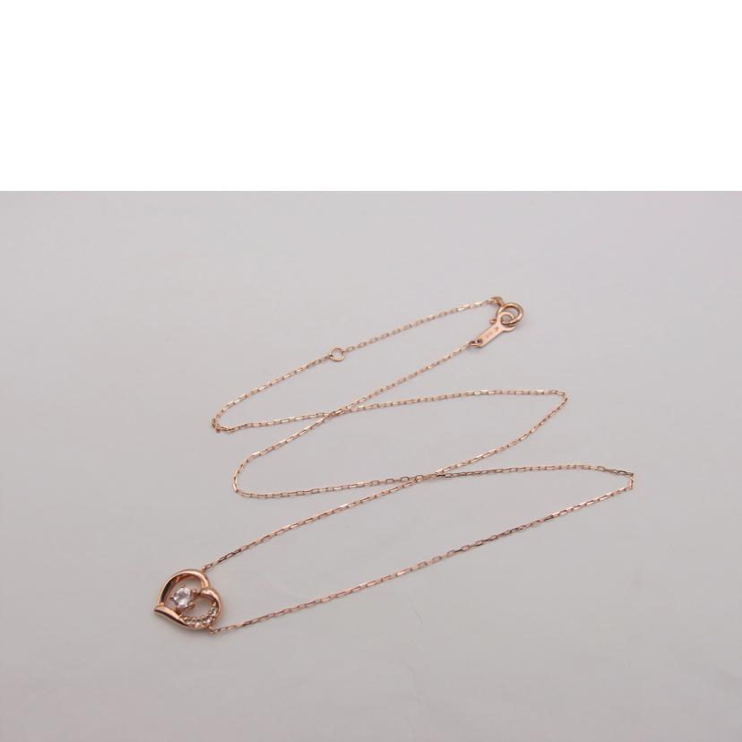 4℃ ヨンドシー/K10ジルコニア/ハートデザインネックレス/1.4g//ABランク/04