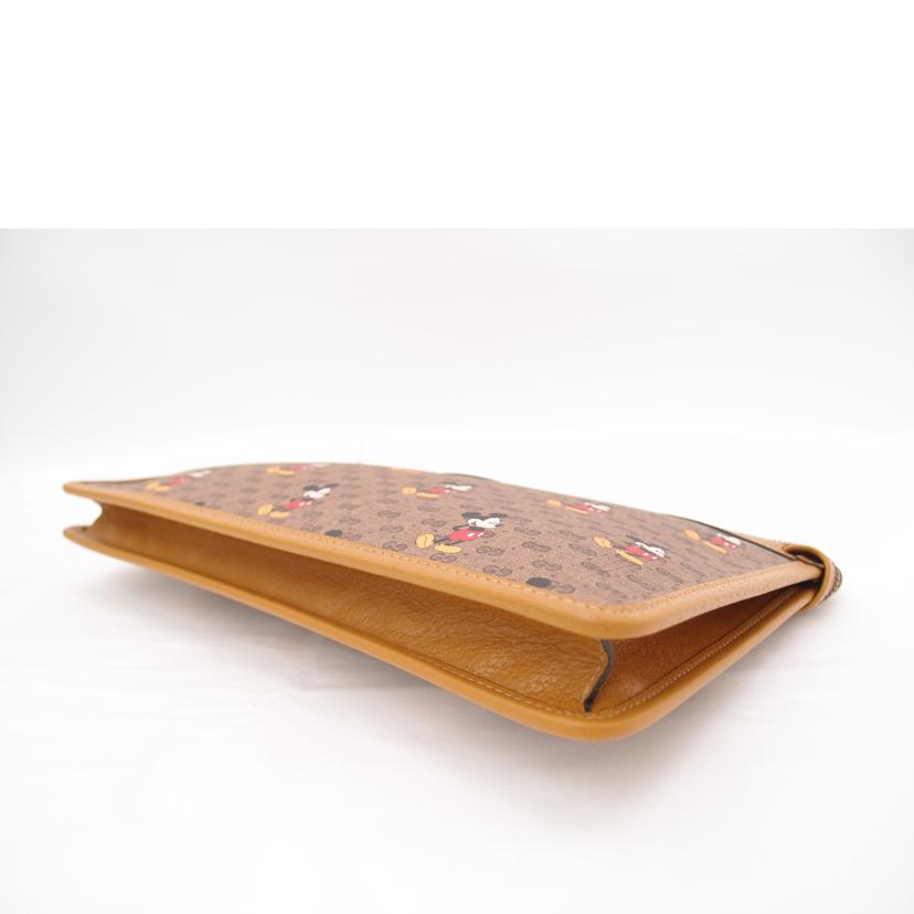 GUCCI グッチ セカンドバック ミッキー 茶 メンズ レディース/ミニGGスプリーム・ディズニークラッチバック/ブラウン/602552//206*/SAランク/69