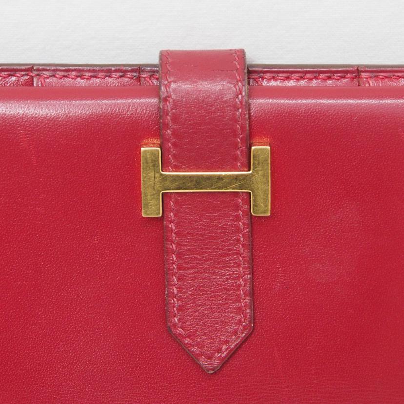 HERMES/ベアンスフレ/二つ折り長財布/ルージュ//11.D/BCランク/78