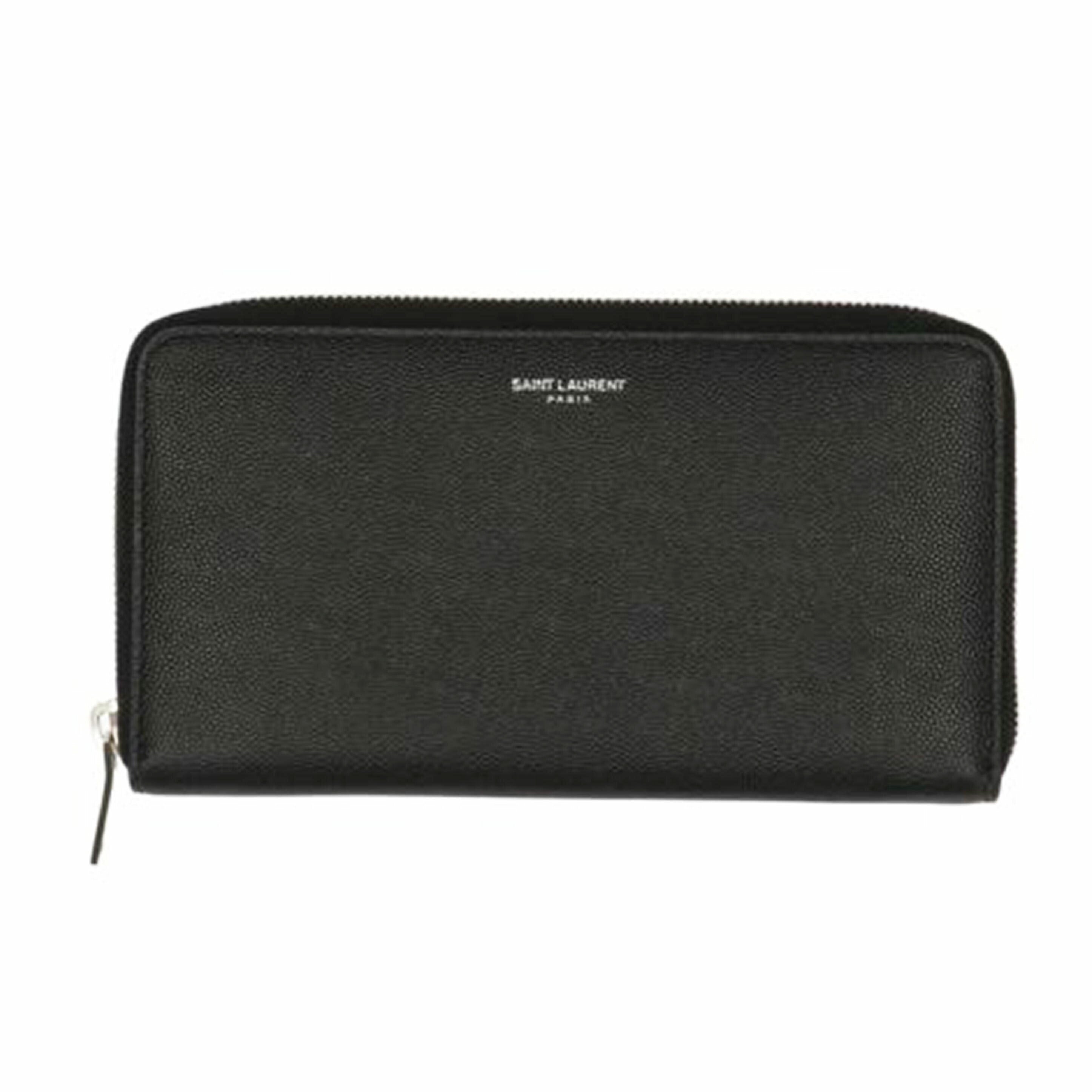 SAINT LAURENT サンローラン/テクスチャードレザークラシックジップアラウンドウォレット/344076//INN.0817/ABランク/75