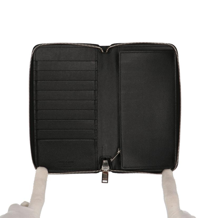 SAINT LAURENT サンローラン/テクスチャードレザークラシックジップアラウンドウォレット/344076//INN.0817/ABランク/75