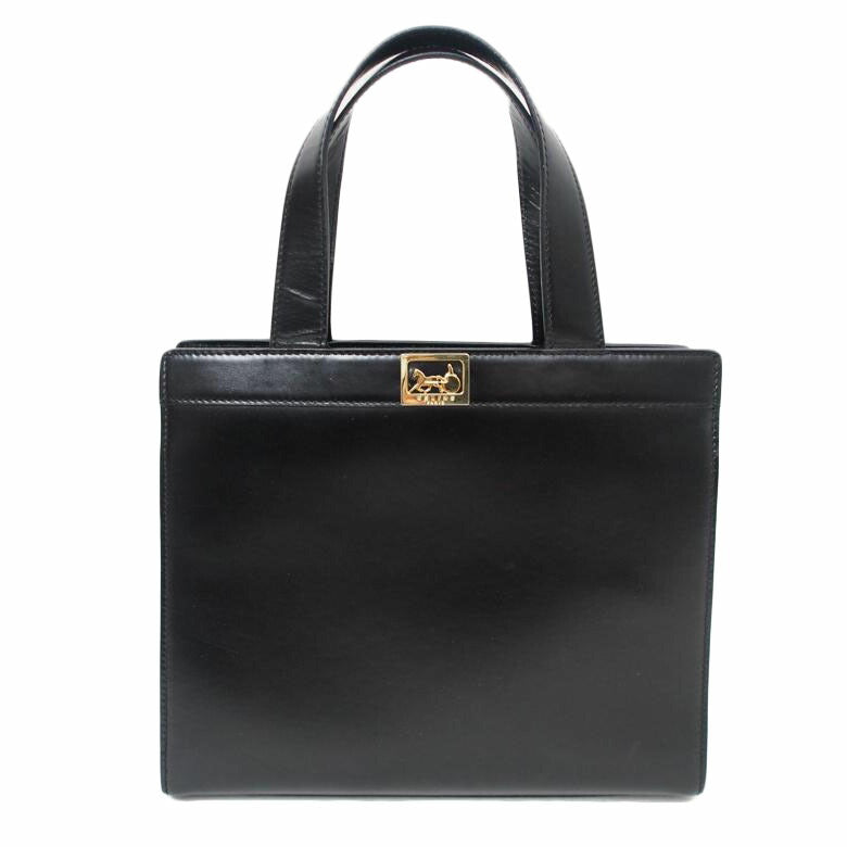 CELINE/馬車ロゴプレートレザー/ハンド/ブラック/M172//Bランク/78