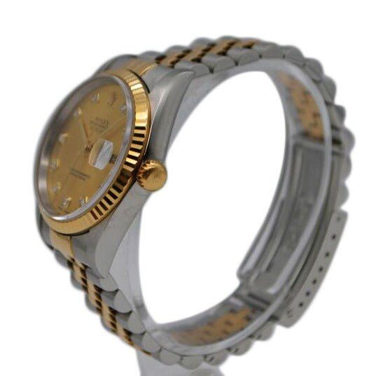 ROLEX ロレックス 腕時計 1997年頃製造 オーバーホール済 新品仕上済 コンビ メンズ/デイトジャスト10P旧ダイヤ/シャンパンゴールド/16233G//U56************/Aランク/89
