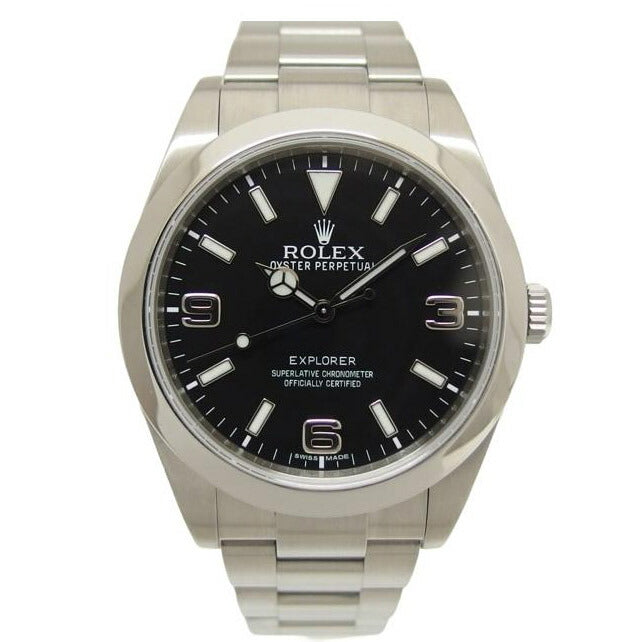 ROLEX ロレックス 腕時計 ランダムシリアル 前期型 ブラック文字盤 ステンレス メンズ /エクスプローラーⅠ/ブラックアウト/ランダム/自動巻き/214270 //763*****/Aランク/04