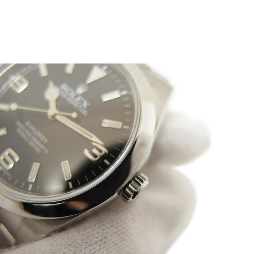 ROLEX ロレックス 腕時計 ランダムシリアル 前期型 ブラック文字盤 ステンレス メンズ /エクスプローラーⅠ/ブラックアウト/ランダム/自動巻き/214270 //763*****/Aランク/04