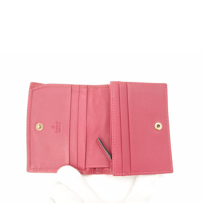 GUCCI グッチ ベロア 二つ折り財布/GGマーモントLOVEコンパクト財布/ピンク/466492//525040/ABランク/69