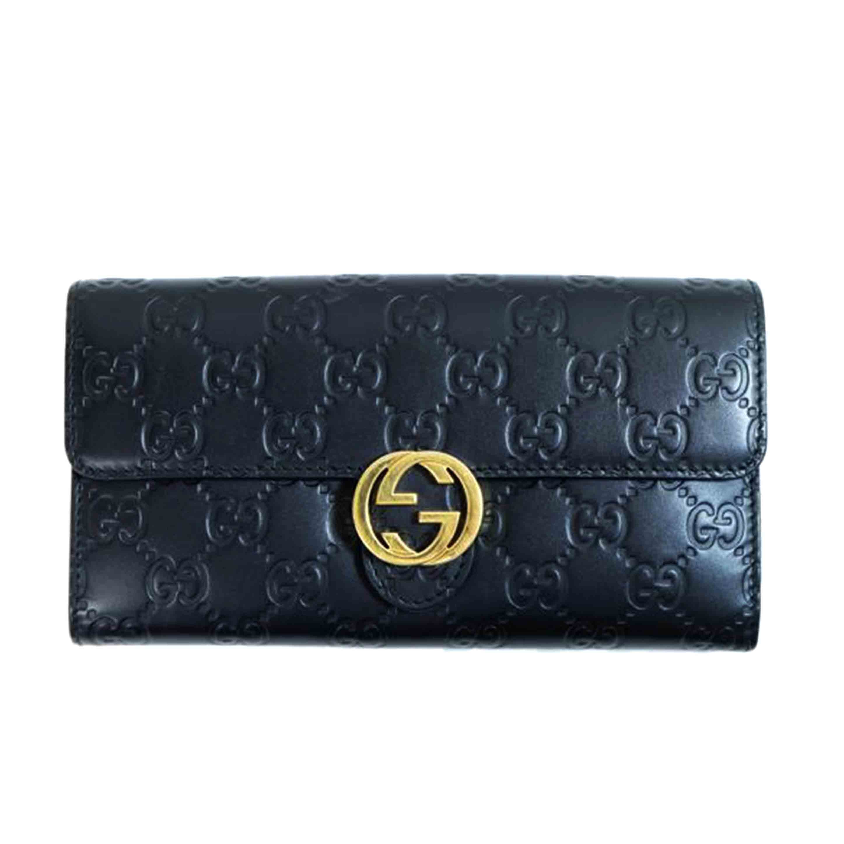 GUCCI グッチ/インターロッキングGシマレザー長財布/369663//525***/ABランク/71