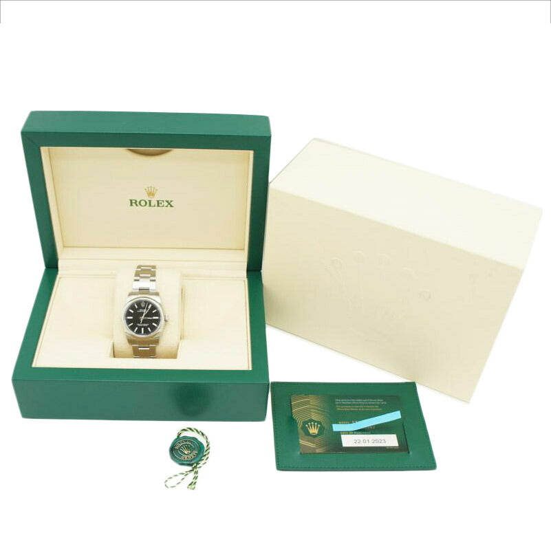 ROLEX ロレックス 腕時計 ランダムシリアル ギャラ2023年日付 美品 ステンレス/オイスターパーペチュアル34・ブラック/ランダム番/124200//F2643997/Aランク/75