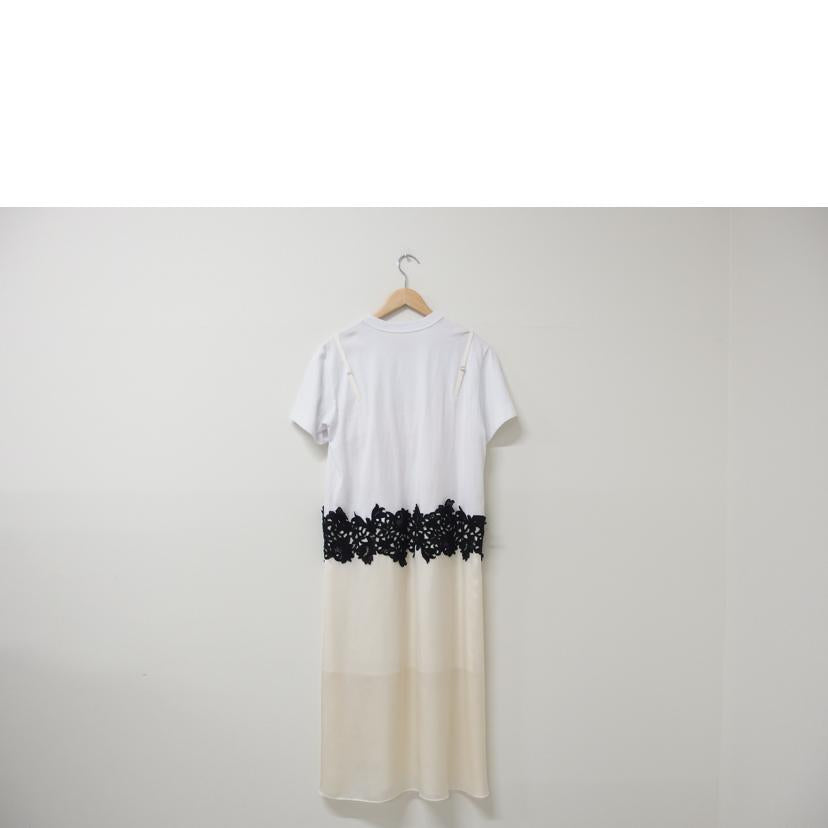sacai/sacai コットンジャージー レース サテンドレス 白 サイズ2/21-05597//ABランク/83