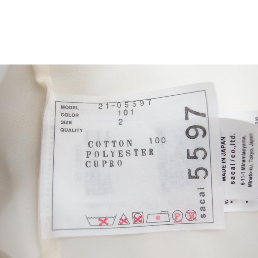 sacai/sacai コットンジャージー レース サテンドレス 白 サイズ2/21-05597//ABランク/83
