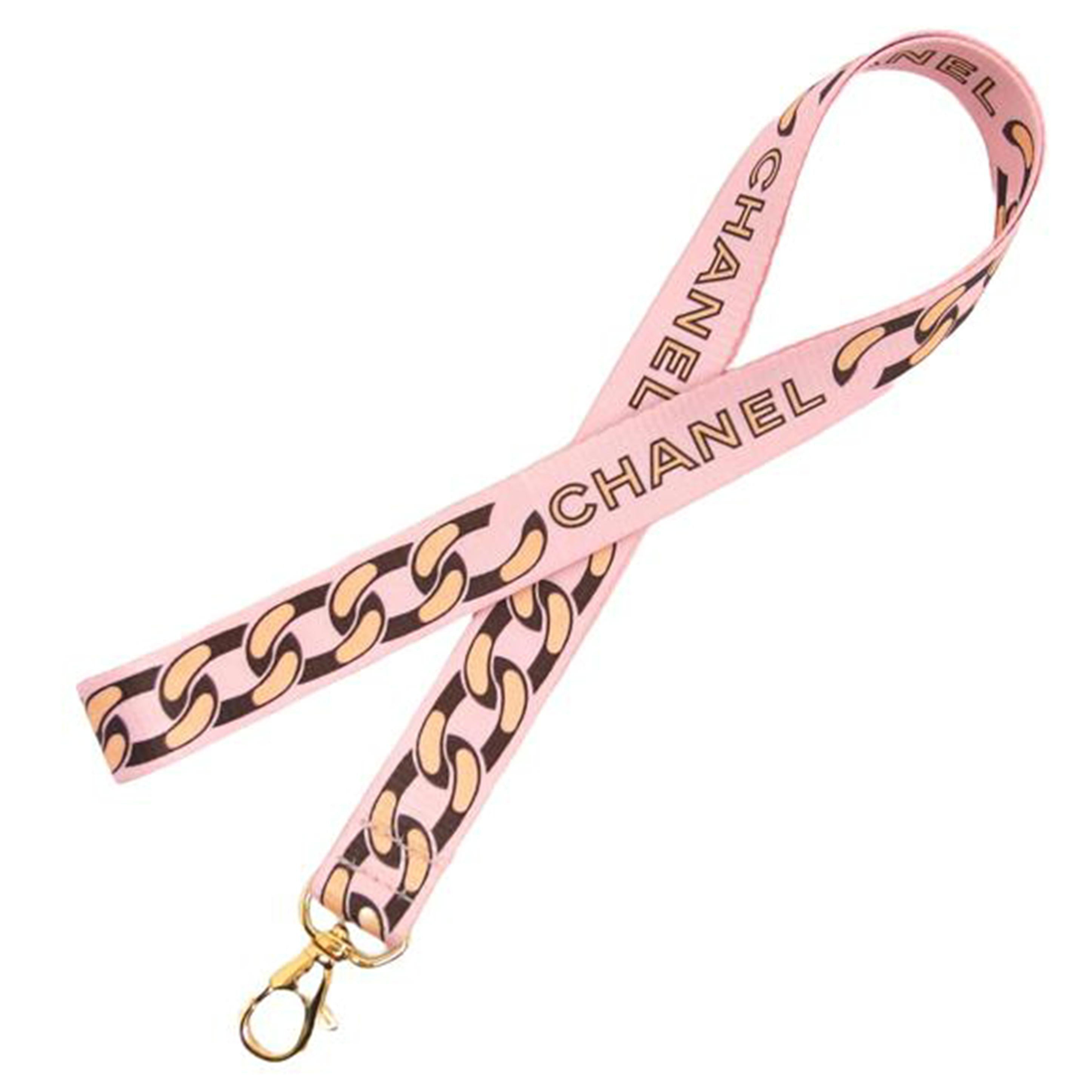 CHANEL シャネル/ロゴネックストラップ/ゴールド金具/ピンク/A17636//01A/Aランク/04