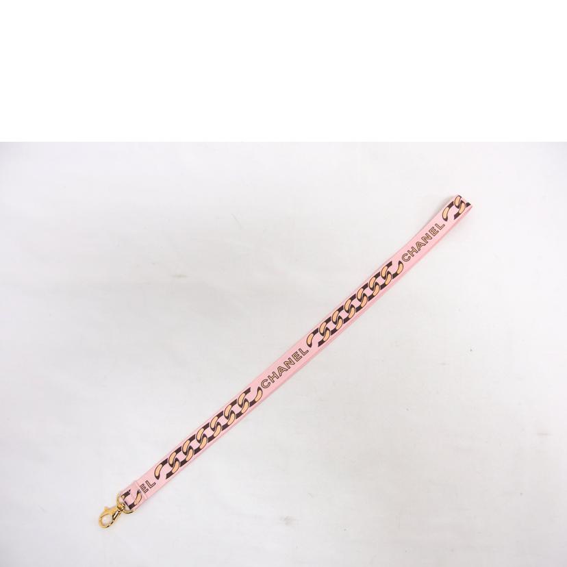 CHANEL シャネル/ロゴネックストラップ/ゴールド金具/ピンク/A17636//01A/Aランク/04