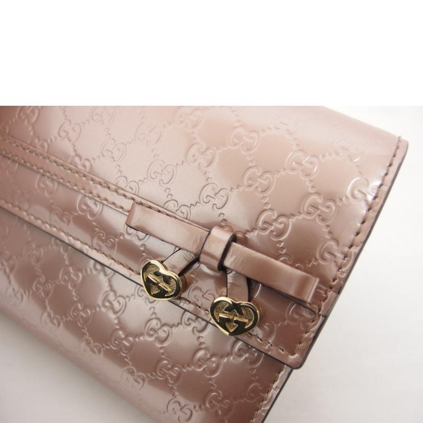 GUCCI グッチ/マイクログッチシマ/二つ折り長財布/メタリックピンク/258405//493***/Aランク/04