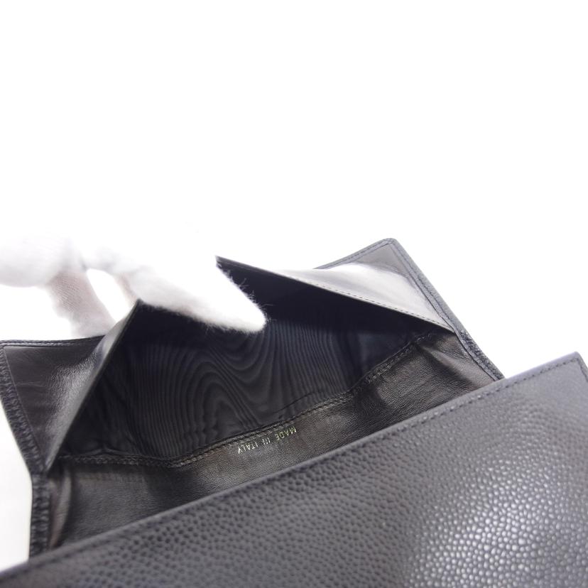 CHANEL シャネル/ココマーク キャビアスキン/二つ折りロングウォレット/ブラック//620****/ABランク/04