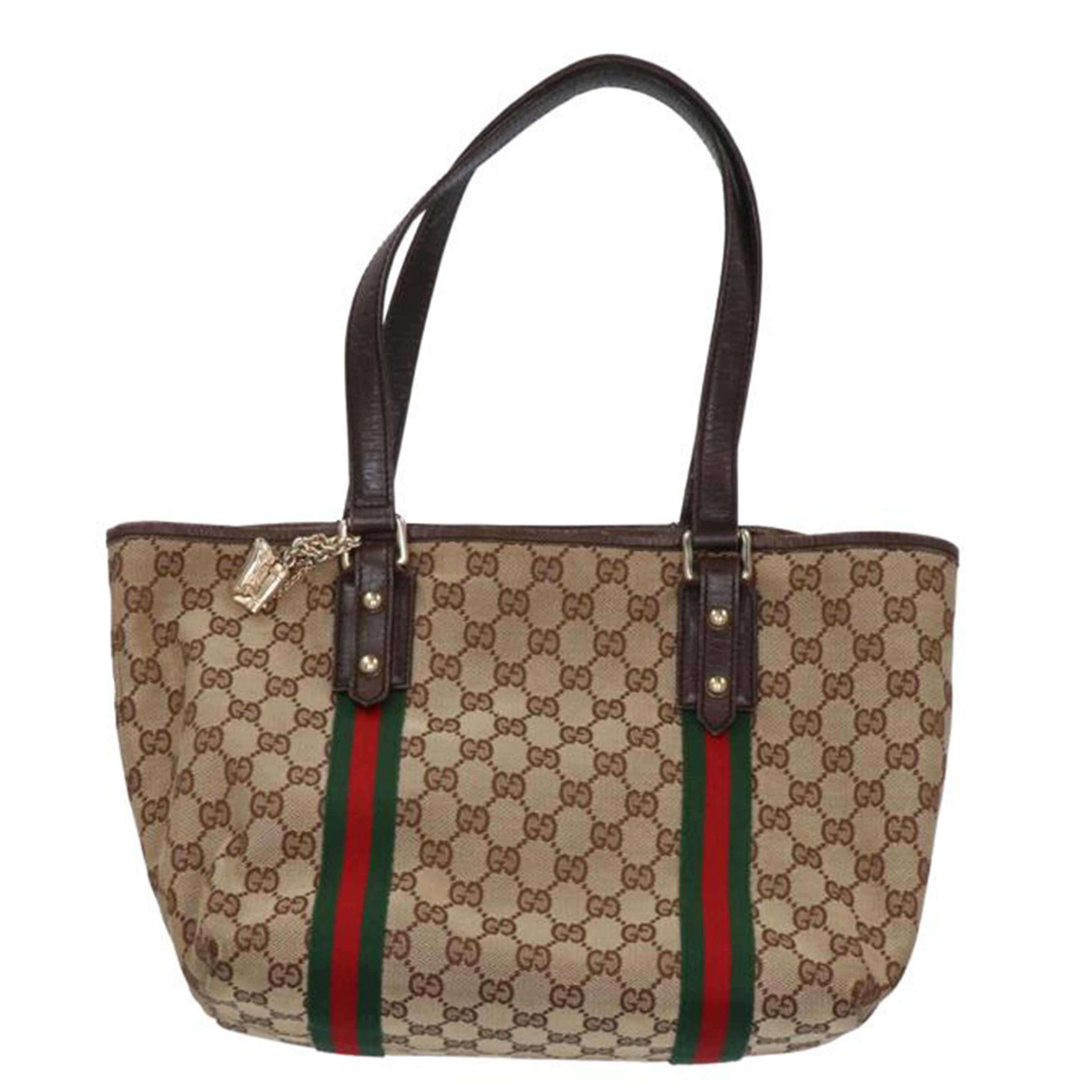 GUCCI グッチ トートバッグ シェリーライン GGキャンバス チャーム付 GUCCI グッチ トートバッグ シェリーライン GGキャンバス チャーム付