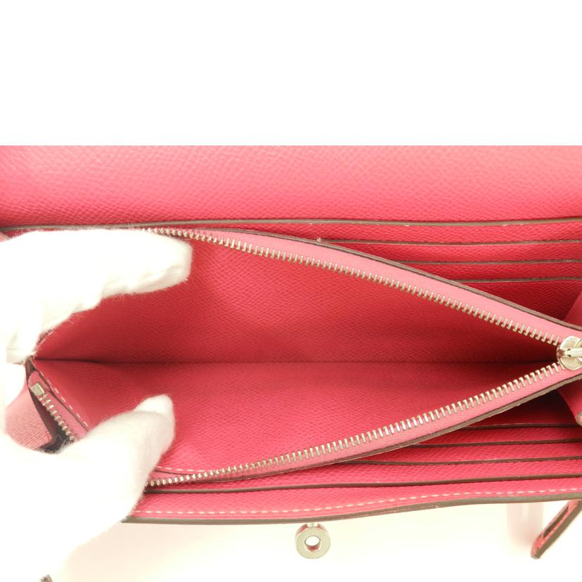HERMES エルメス 長財布 2014年頃製造 シルバー金具 ピンク レディース/ケリーウォレット/ヴォーエプソン/ローズティリアン//R刻印(2014)/ABランク/69