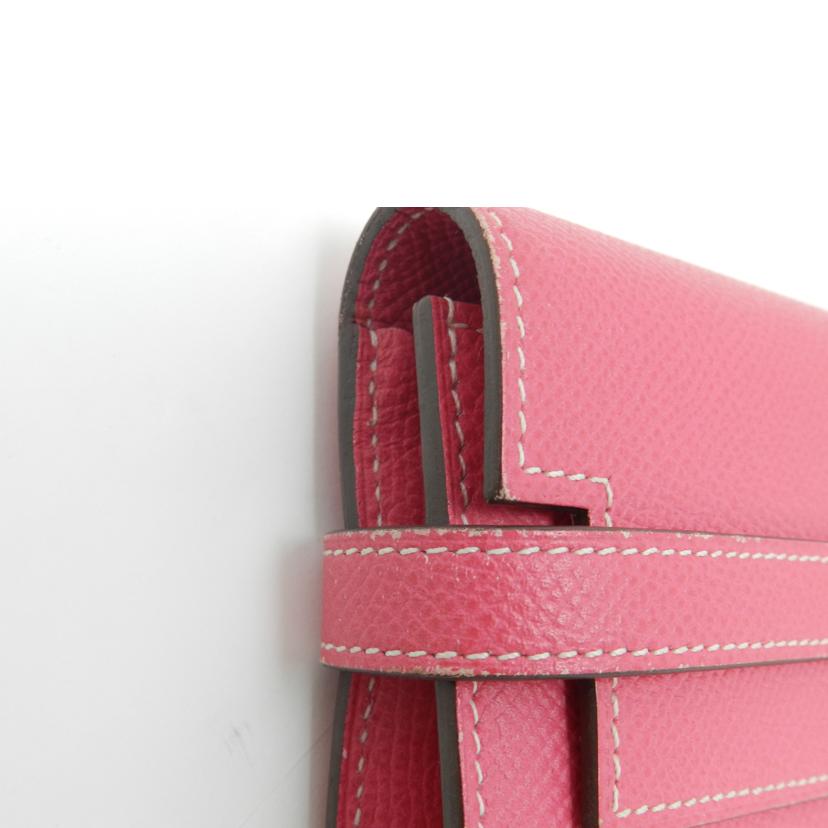 HERMES エルメス 長財布 2014年頃製造 シルバー金具 ピンク レディース/ケリーウォレット/ヴォーエプソン/ローズティリアン//R刻印(2014)/ABランク/69