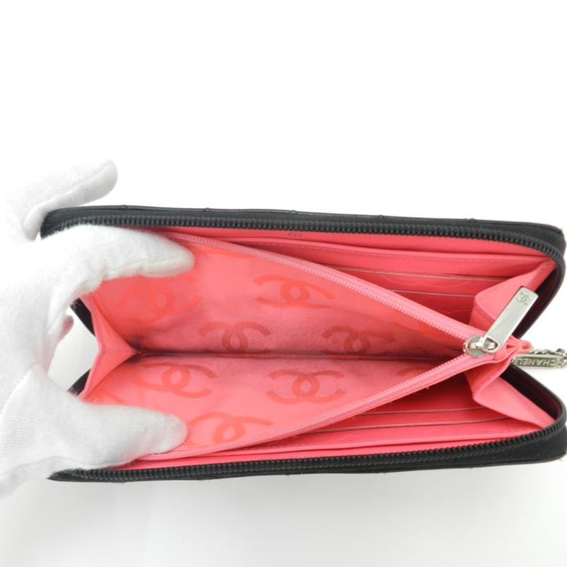 CHANEL シャネル 黒 /カンボンライン・ラウンドファスナー長財布/ブラック/A50078//20538798/ABランク/69