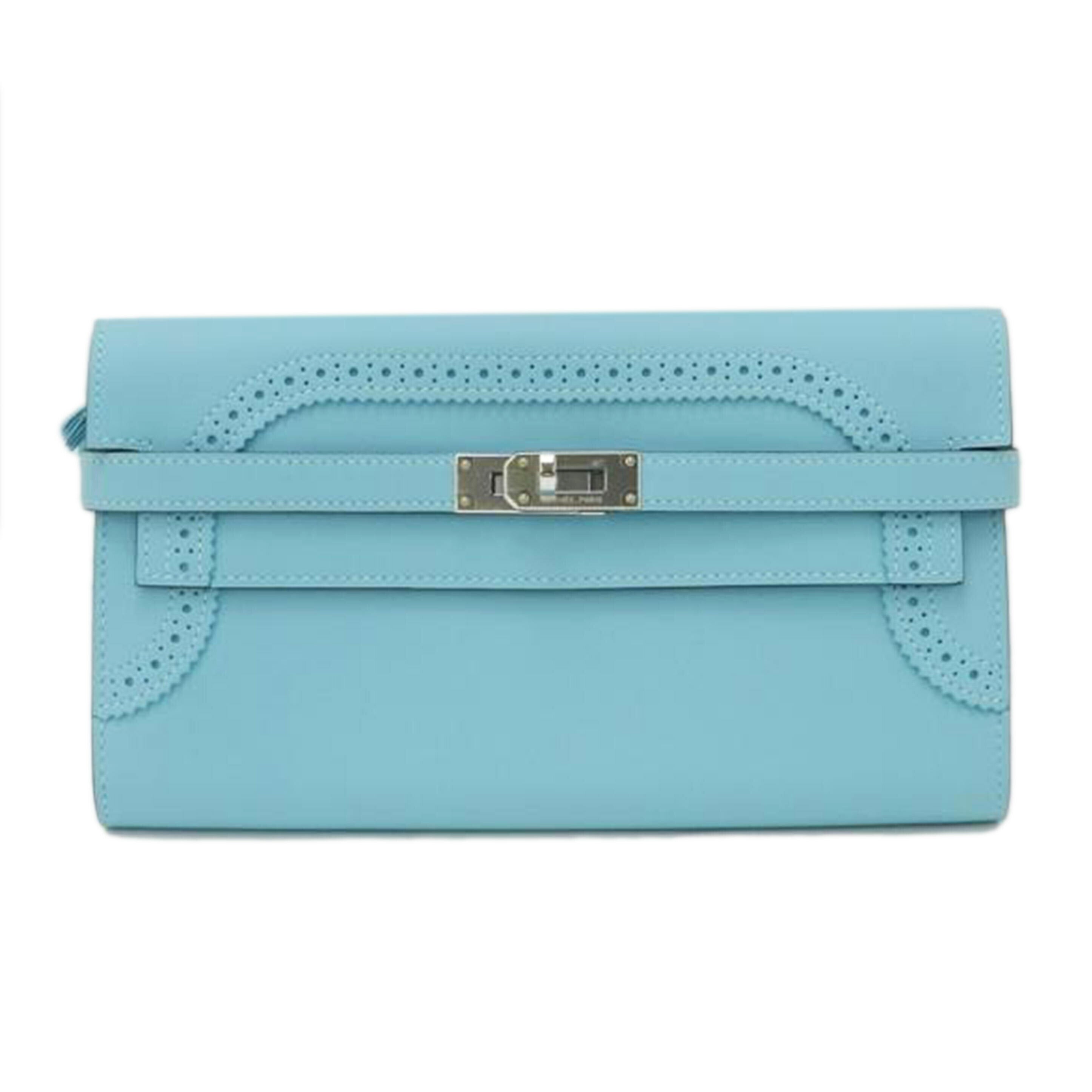 HERMES エルメス 長財布 2015年頃製造 レザー ライトブルー レディース/ケリーウォレット・ギリーズ/スイフト/ブルーアトール/068964CK//T刻印(2015)/SAランク/69