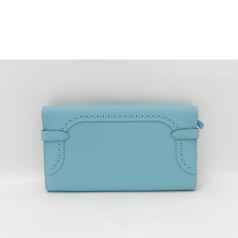 HERMES エルメス 長財布 2015年頃製造 レザー ライトブルー レディース/ケリーウォレット・ギリーズ/スイフト/ブルーアトール/068964CK//T刻印(2015)/SAランク/69