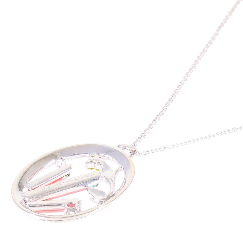 /◎ K18WG トルマリンダイヤネックレス1.41/0.08/0.07/D0.01ctソ//Aランク/75