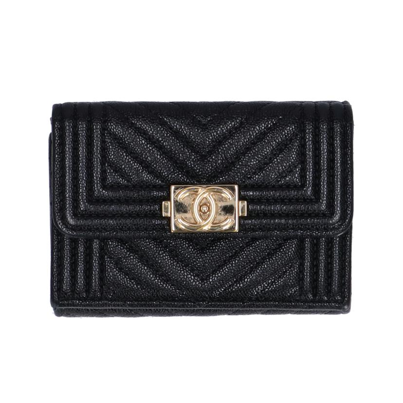 CHANEL シャネル/ボーイシャネルコンパクト三つ折り財布//297*****/ABランク/75