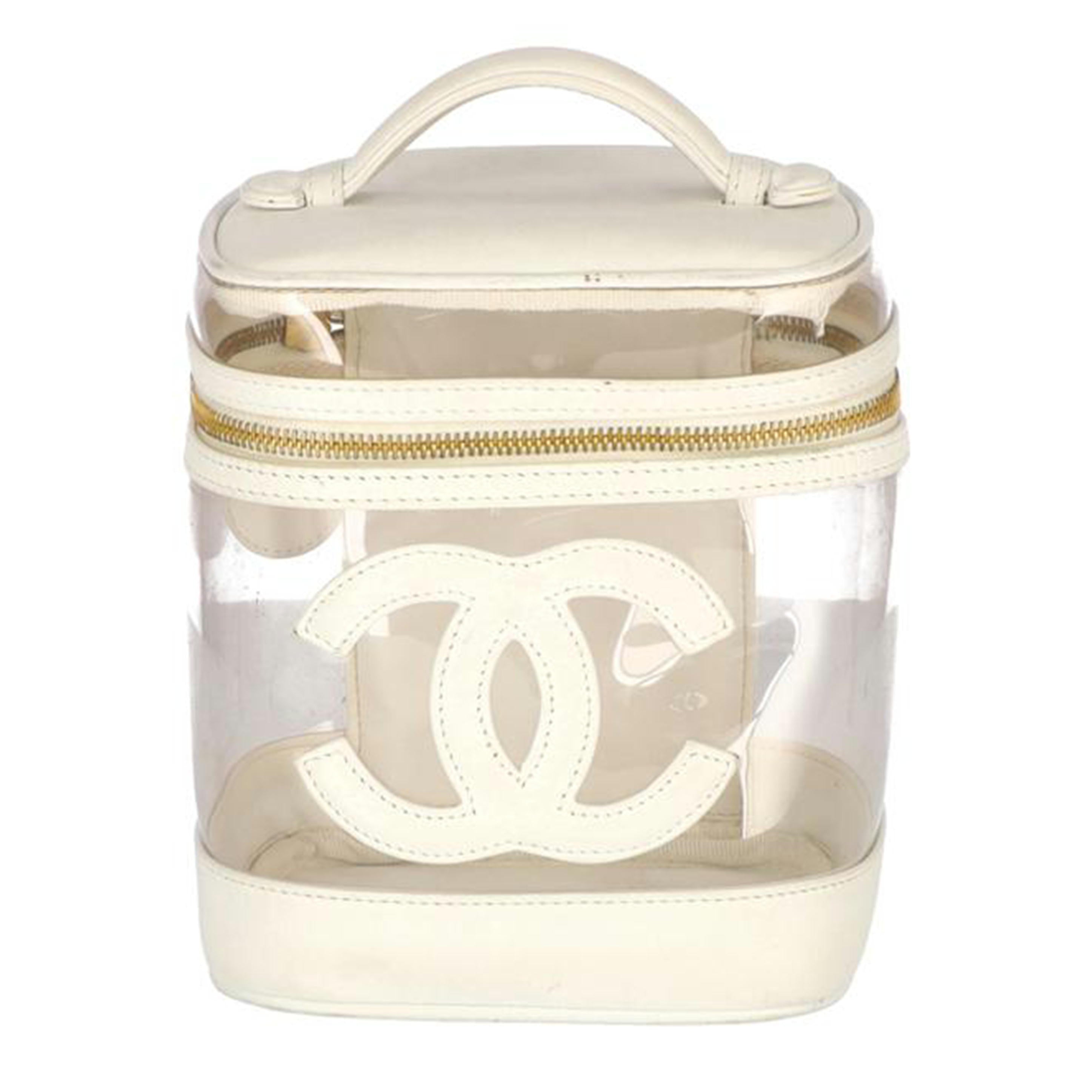 CHANEL シャネル 化粧ポーチ レディース/クリアレザーココマークバニティ //3451600/Bランク/75