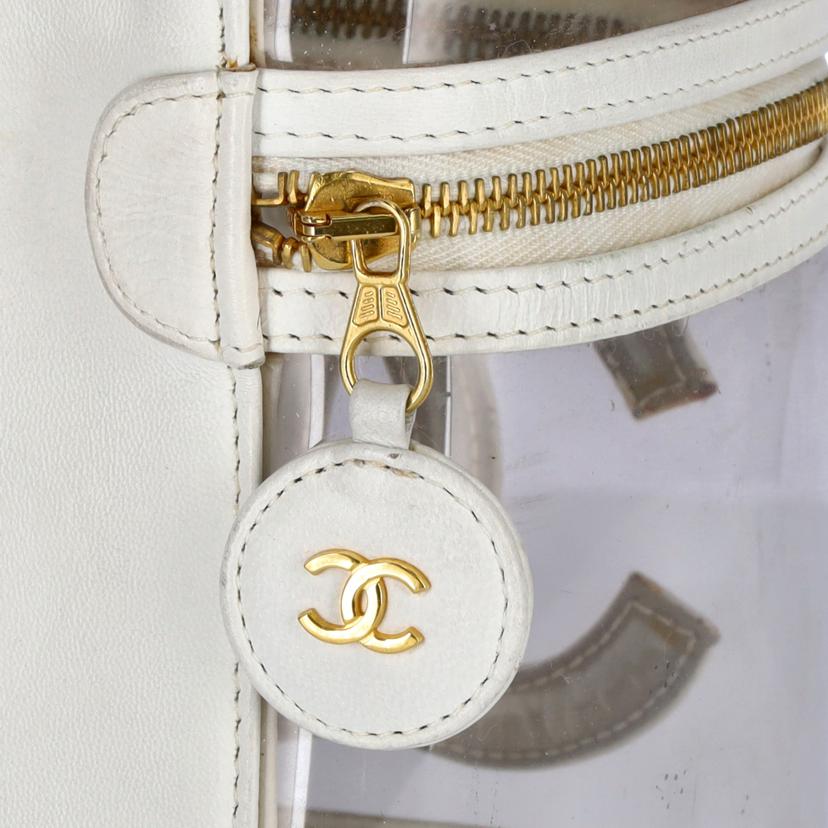 CHANEL シャネル 化粧ポーチ レディース/クリアレザーココマークバニティ //3451600/Bランク/75