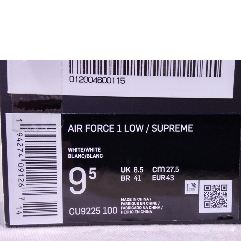 SUPREME ×NIKE シュプリームxナイキ/シュプリーム×ナイキエアフォース1 WHT/RED/CU9225-100//SAランク/94