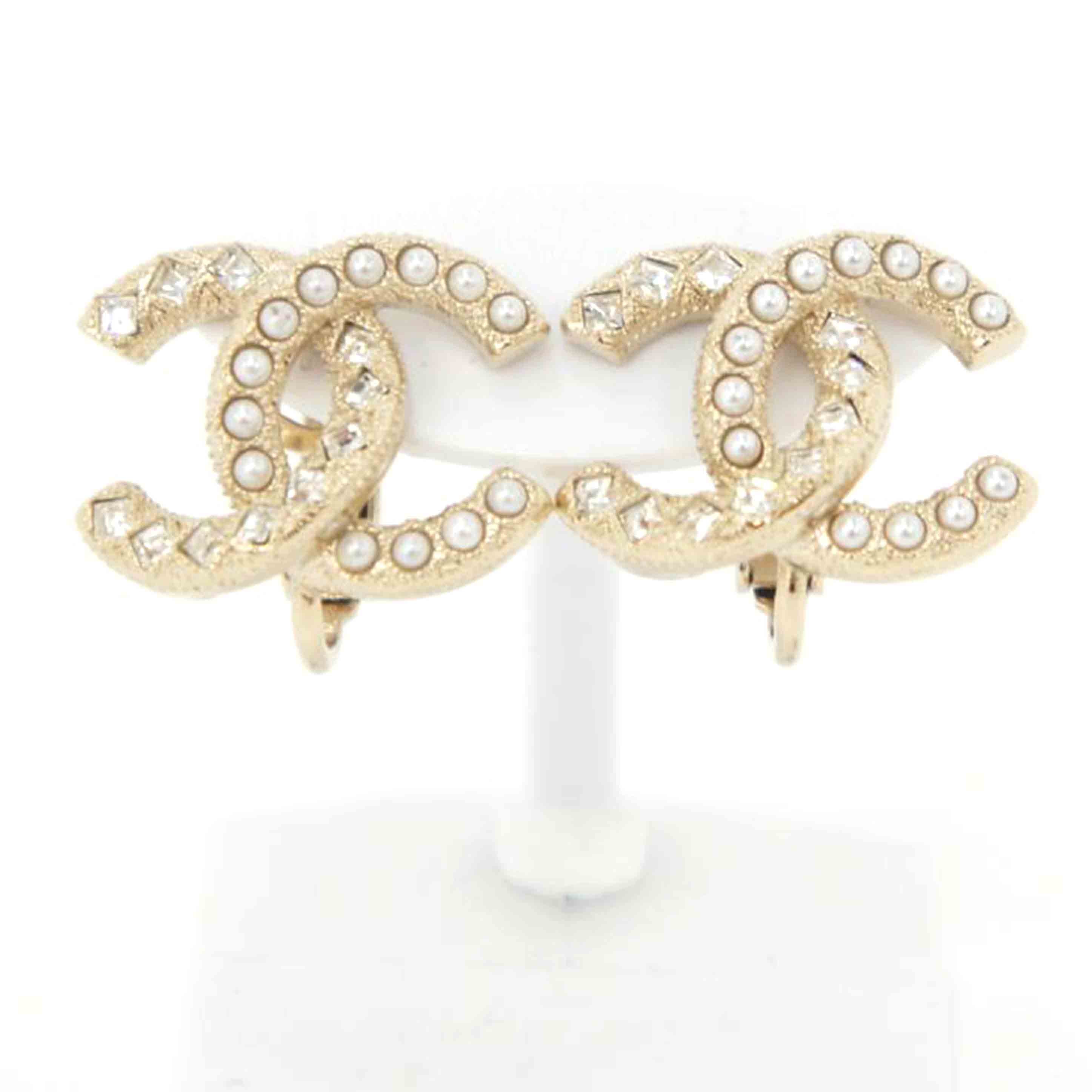 CHANEL シャネル/ココマークビジュー×フェイクパールイヤリング//A21*/ABランク/75