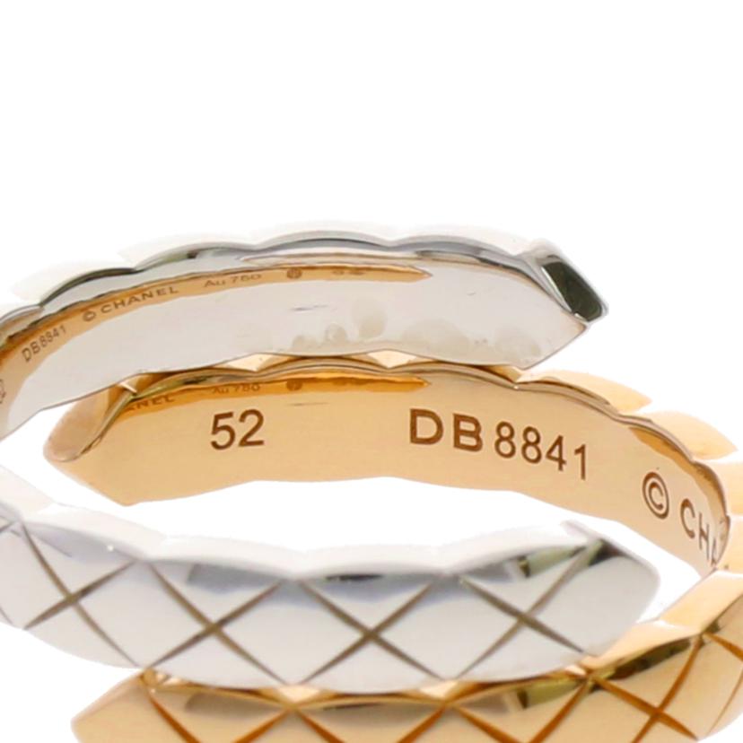 CHANEL シャネル ダイヤ2P 750刻印 ピンクゴールド ホワイトゴールド サイズ52 12号/ココクラッシュリング#12/J11971//Aランク/75