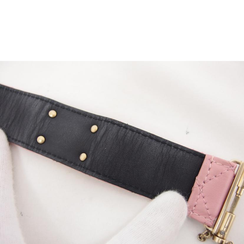 CHANEL シャネル/ココマークフェイクパール/レザーブレスレット/ピンク//B18P/ABランク/04