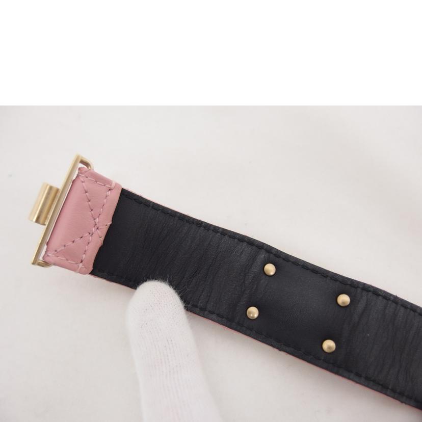 CHANEL シャネル/ココマークフェイクパール/レザーブレスレット/ピンク//B18P/ABランク/04