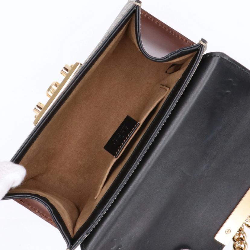 GUCCI グッチ/GGスプリーム パドロック スモール チェーンショルダーバッグ/409487//525***/ABランク/75