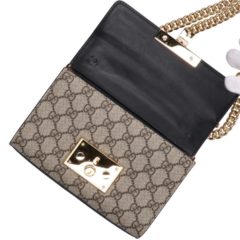 GUCCI グッチ/GGスプリーム パドロック スモール チェーンショルダーバッグ/409487//525***/ABランク/75