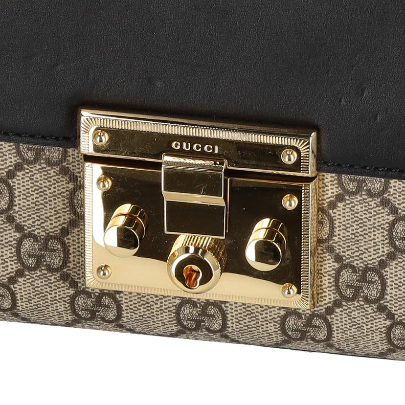 GUCCI グッチ/GGスプリーム パドロック スモール チェーンショルダーバッグ/409487//525***/ABランク/75