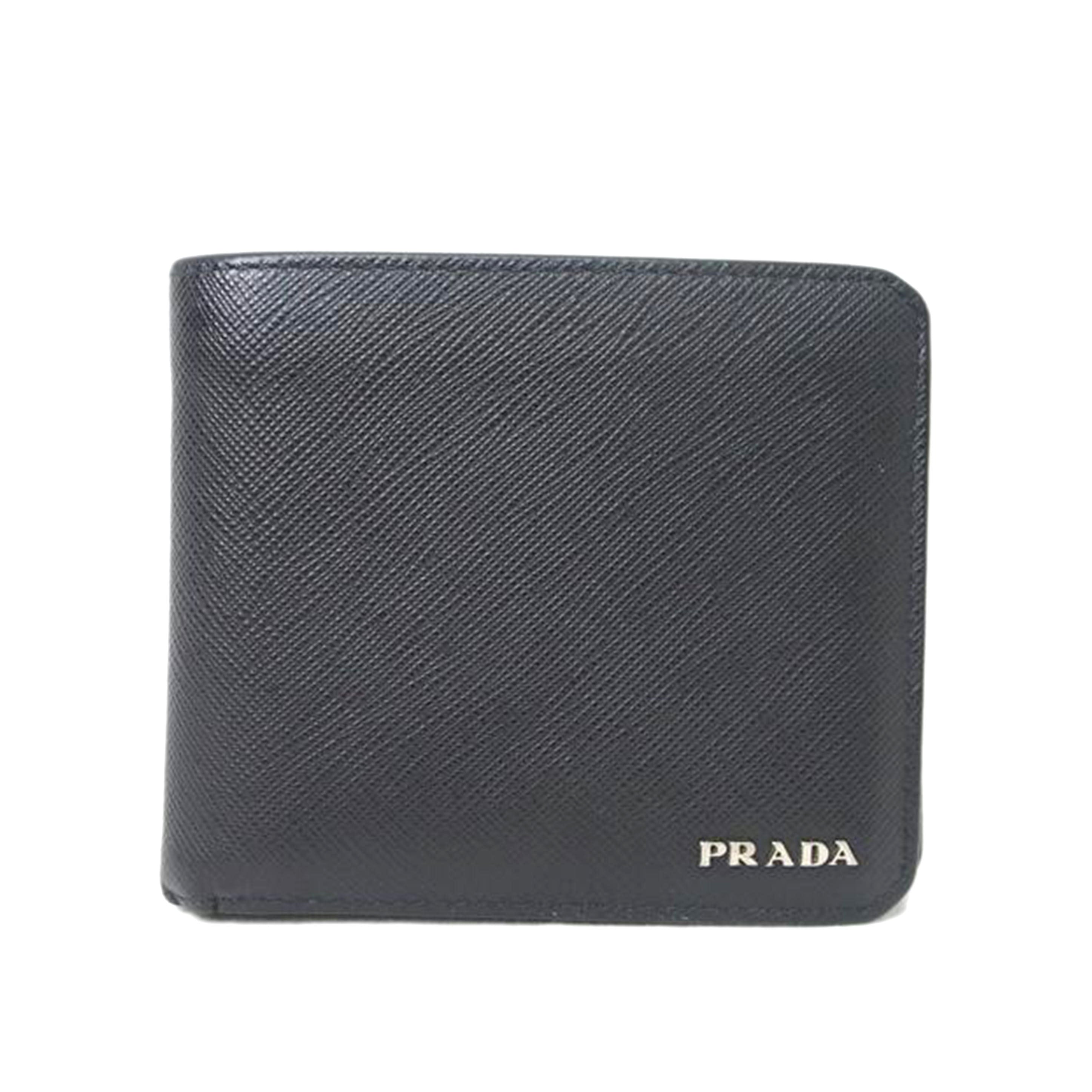PRADA/サフィアーノコーナー/二つ折り財布/2M0738//Bランク/78