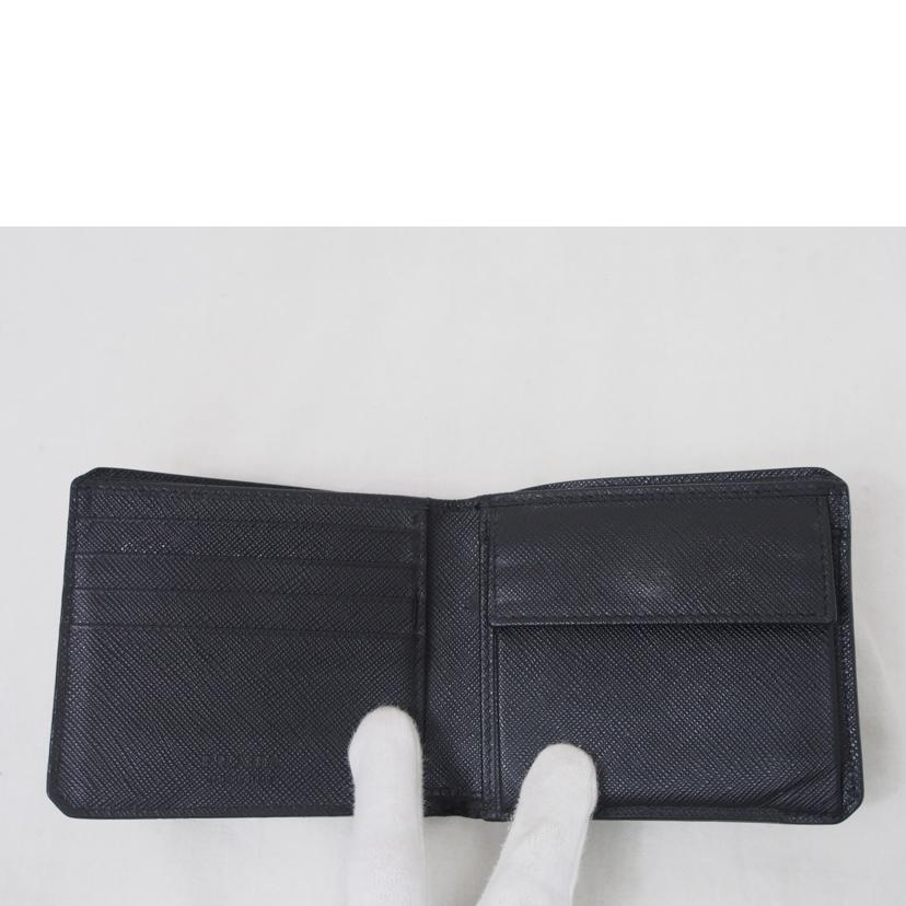PRADA/サフィアーノコーナー/二つ折り財布/2M0738//Bランク/78