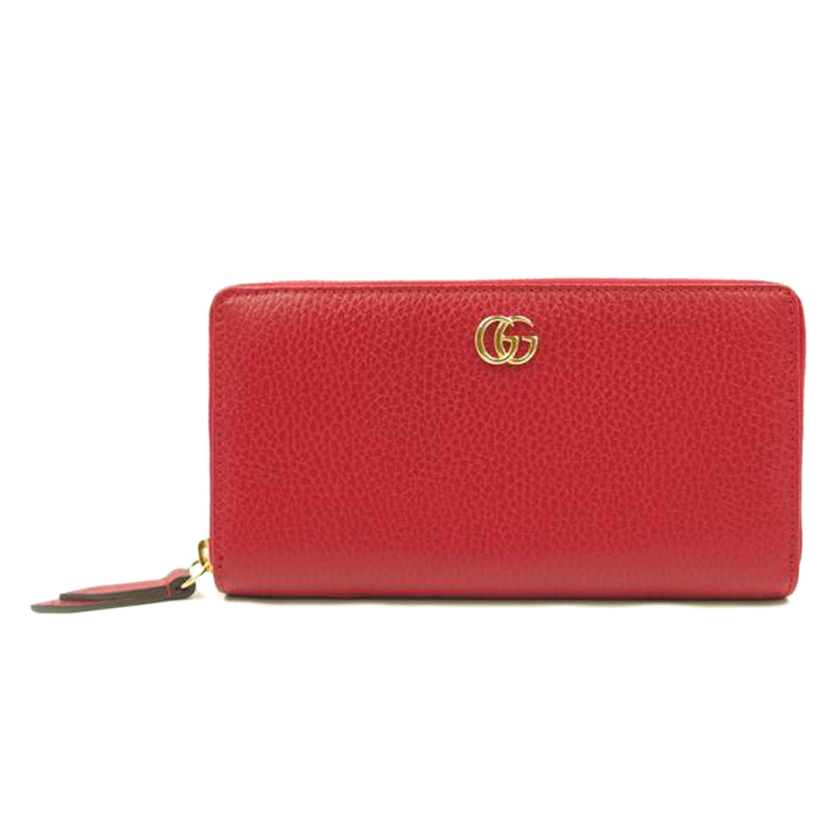 GUCCI グッチ/GGマンモートラウンドファスナー長財布/レッド/456117//584***/Aランク/83
