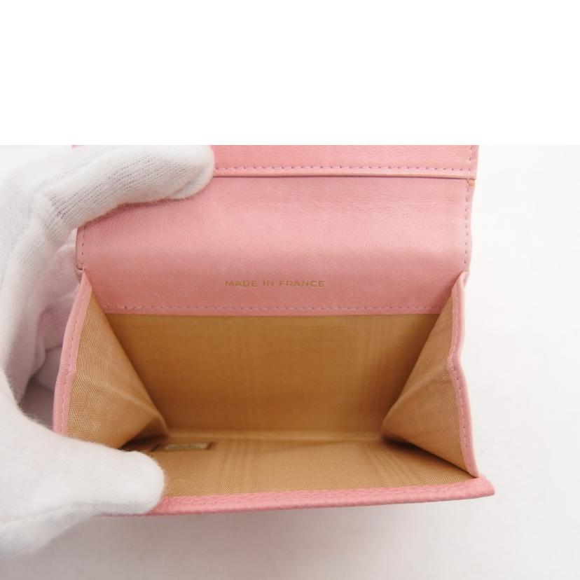 CHANEL シャネル/ココマーク キャビアスキン/二つ折りカードケース/ピンク//885****/ABランク/04